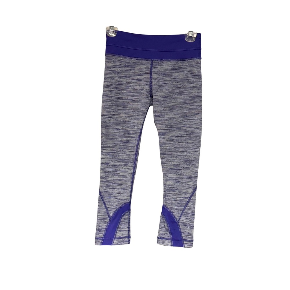 Lululemon Athletica Run Inspire II Crop Purple Heathered Leggings Women's Size 4